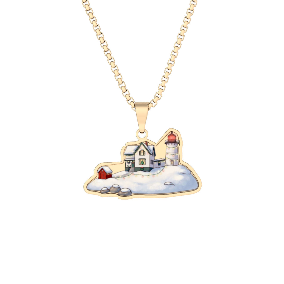 Nubble Light Custom Cut Pendant Necklace