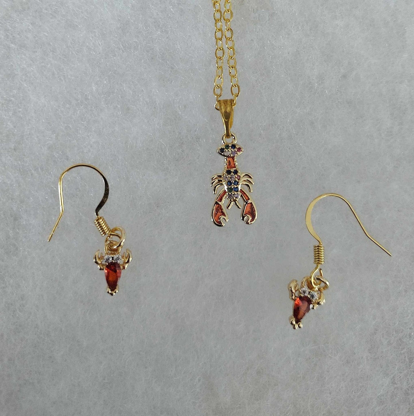 Lobster and earring set