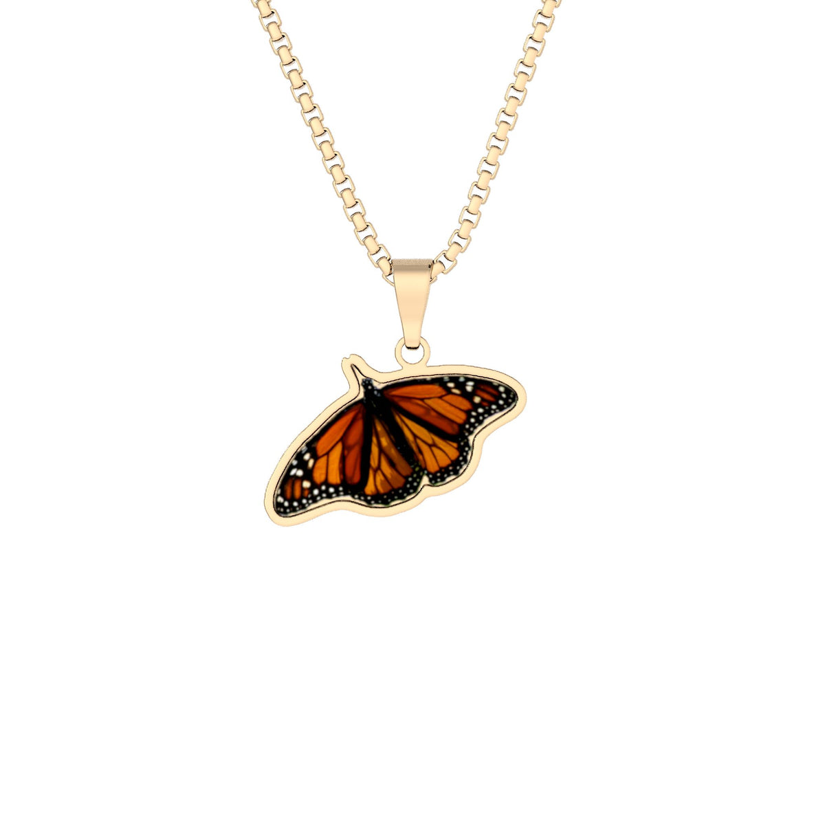 Monarch Butterfly Pendant Necklace