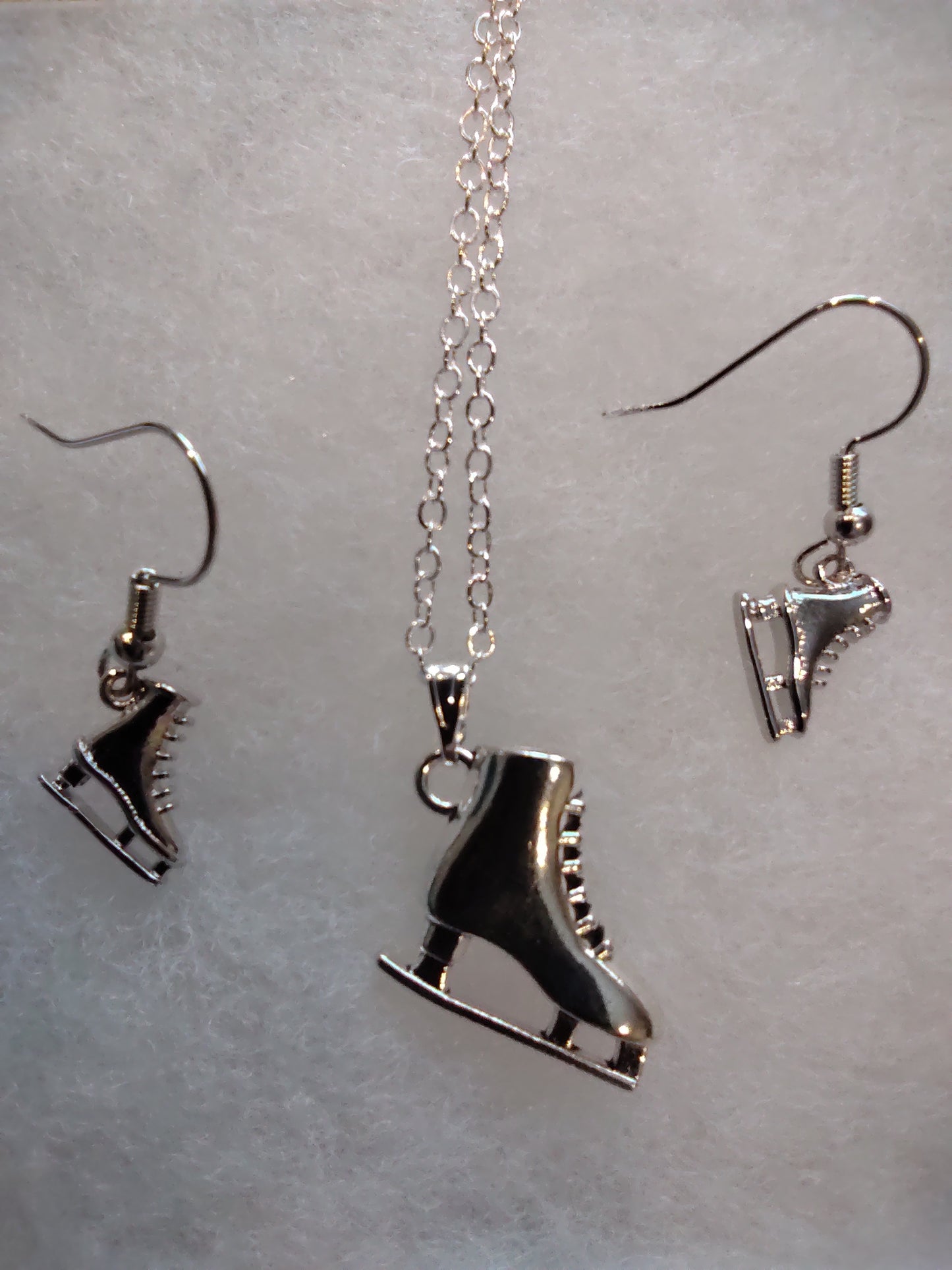 Ice Skate Necklace & Earrings
