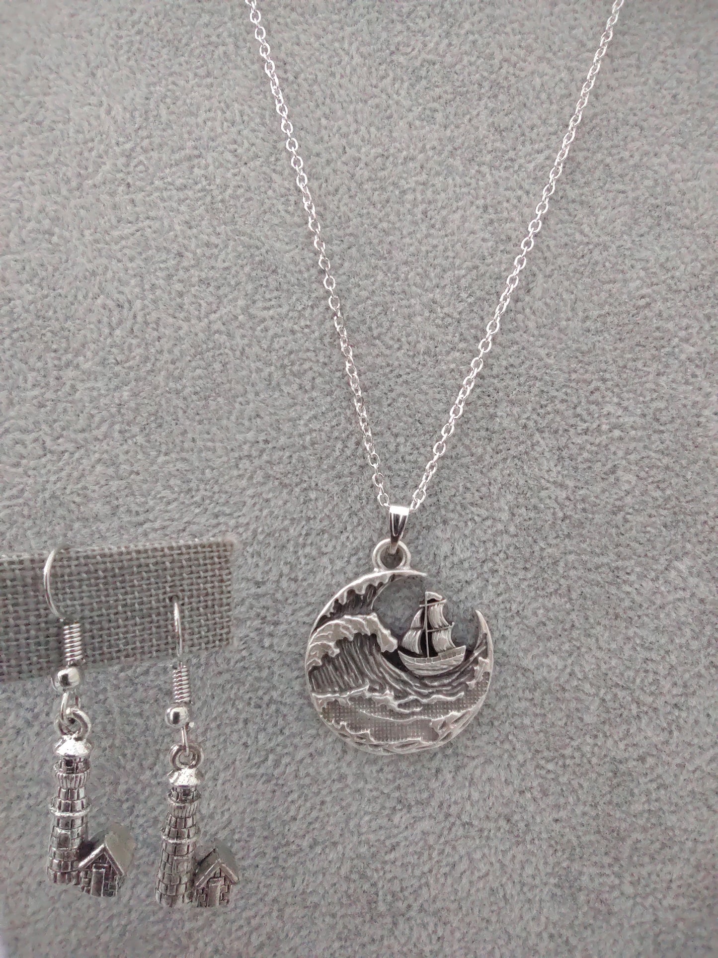 Light House Earrings ⛵ Sailing Ship Pendant
