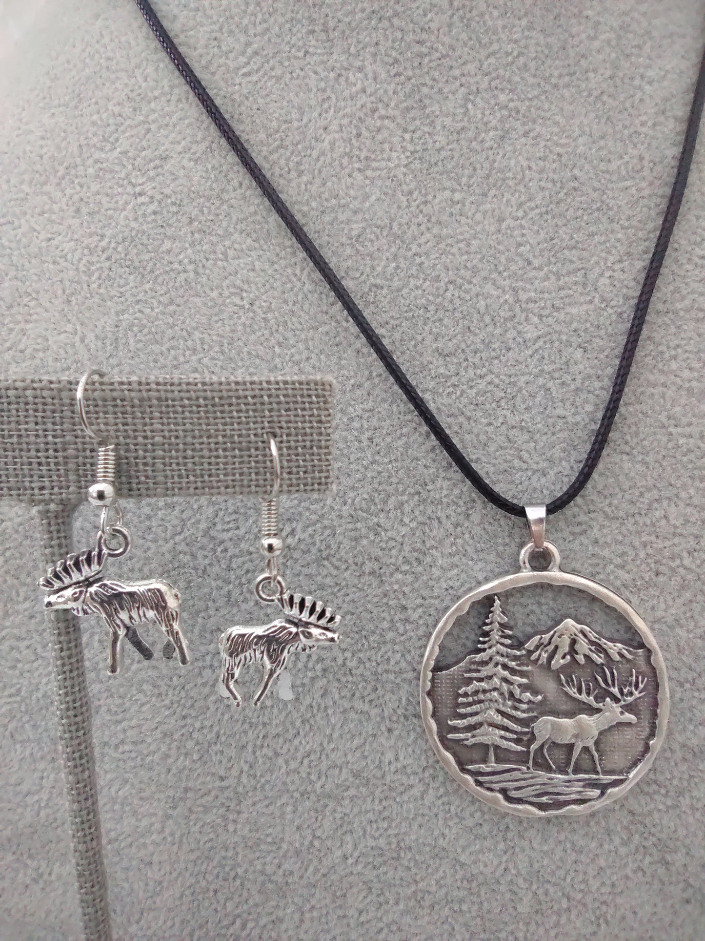 Moose Earrings & Moose Pendant