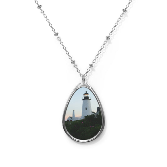 Pemaquid Point Lighthouse Teardrop Pendant Necklace