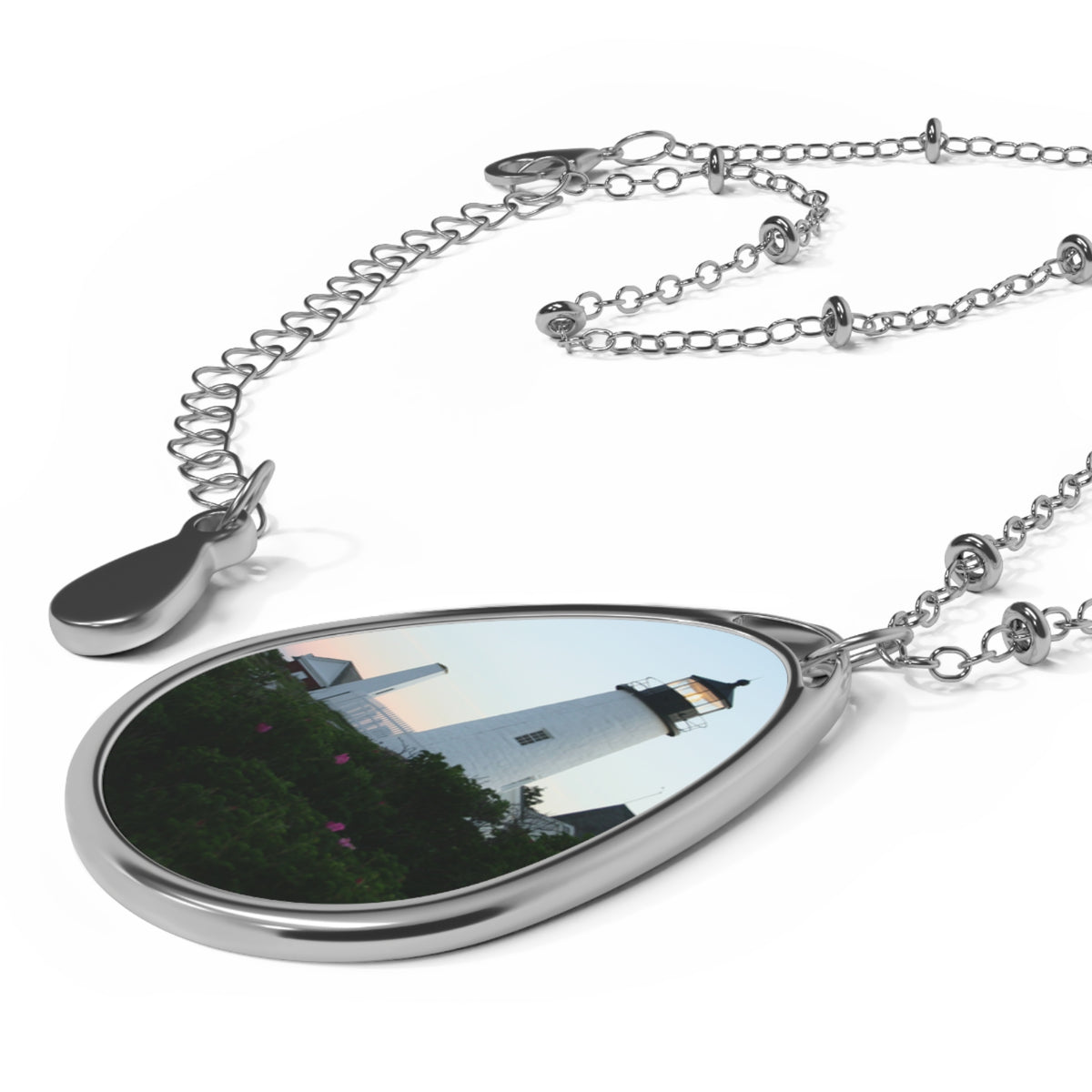 Pemaquid Point Lighthouse Teardrop Pendant Necklace